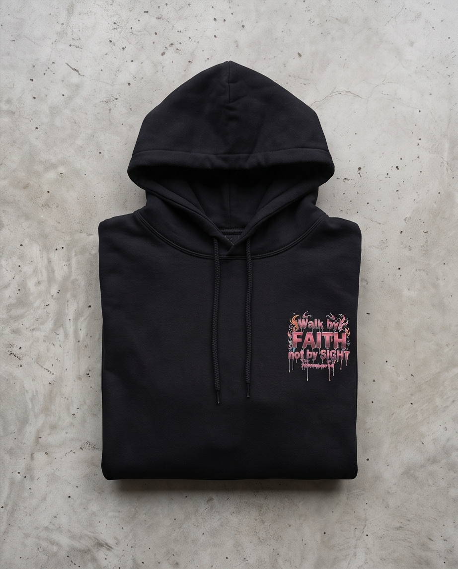 “Faith Over Fear Bear Hoodie – Vibrant Graphic Design”
